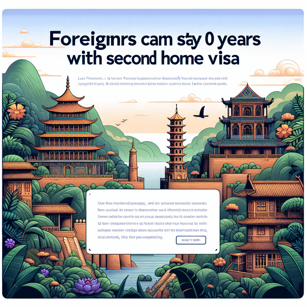 Foreigners Can Stay 10 Years with Second Home Visa